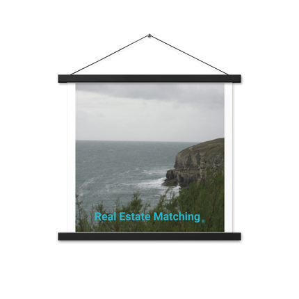 Seaside Serenity Poster with hangers with realestatematching without key Logo