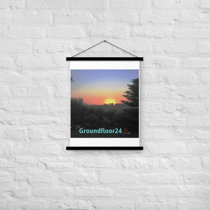 Beautiful Sunset Sinari Poster with hangers with Groundfloor with House Logo