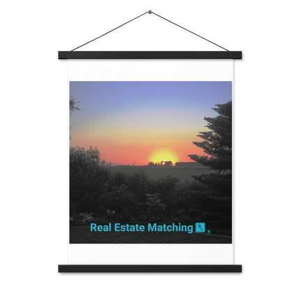 Beautiful Sunset Sinari Poster with hangers with realestatematching with key Logo