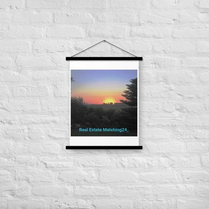 Beautiful Sunset Sinari Poster with hangers with realestatematching24 without key Logo