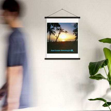 Beautiful Sea View Poster with hangers with realestatematching24 with key Logo