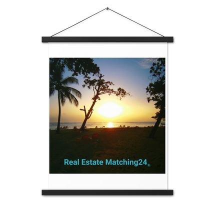 Beautiful Sea View Poster with hangers with realestatematching24 without key Logo