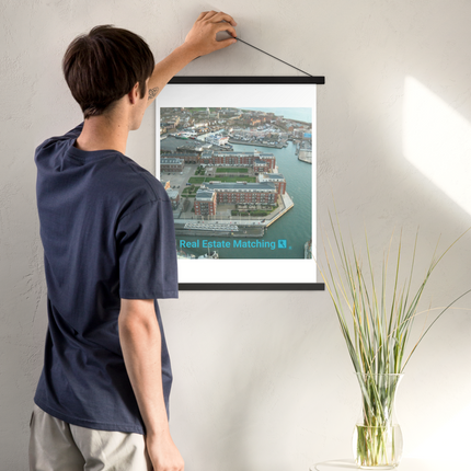Nice City Poster with hangers with realestatematching with key Logo