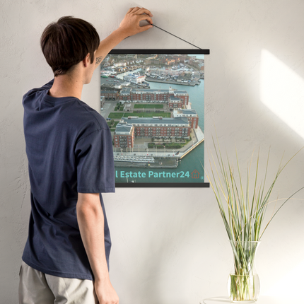 Nice City Poster with hangers with realestatepartner24 with house Logo