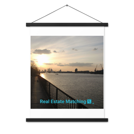 Awesome River View Poster with hangers with realestatematching with key Logo