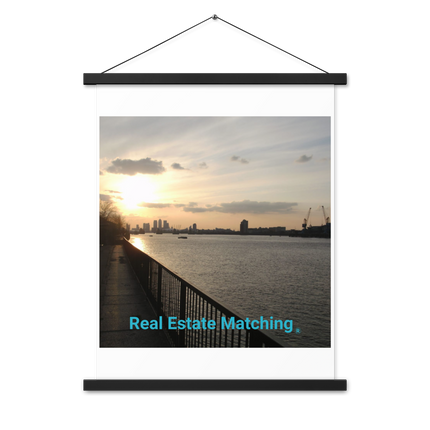 Awesome River View Poster with hangers with realestatematching without key Logo