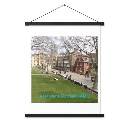 Beautiful Park Poster with hangers with realestatematching24 with key Logo