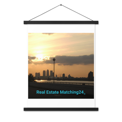 Majestic Sunset Poster with hangers with realestatematching24 without key Logo