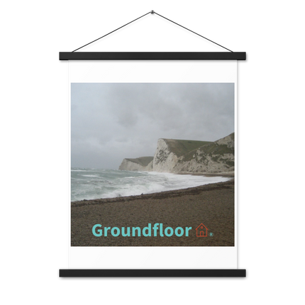 Waves and Sand Poster with hangers with Groundfloor with House Logo