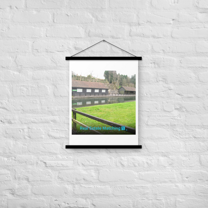 Lakeside Serenity Poster with hangers with realestatematching with key Logo