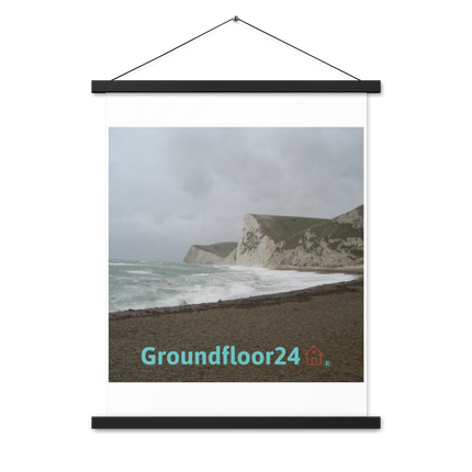 Waves and Sand Poster with hangers with Groundfloor24 with House Logo