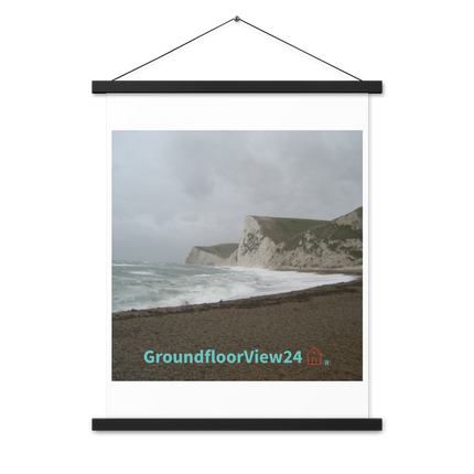 Waves and Sand Poster with hangers with groundfloorview24 with House Logo