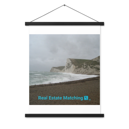 Waves and Sand Poster with hangers with realestatematching with key Logo