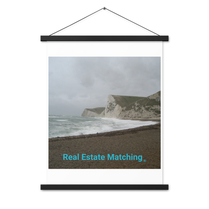 Waves and Sand Poster with hangers with realestatematching without key Logo