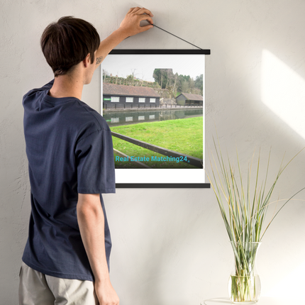 Lakeside Serenity Poster with hangers with realestatematching24 without key Logo