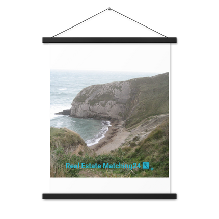 Sea & Hills Poster with hangers with realestatematching24 with key Logo