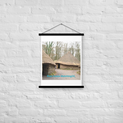 Village Charm Poster with hangers with realestatematching24 without key Logo