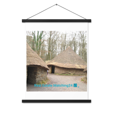 Village Charm Poster with hangers with realestatematching24 with key Logo