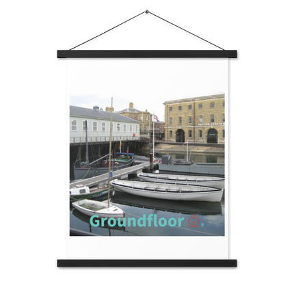 Boat on Water Poster with hangers with Groundfloor with House Logo