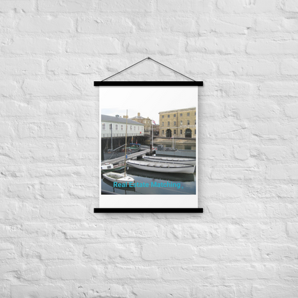 Boat on Water Poster with hangers realestatematching without key Logo