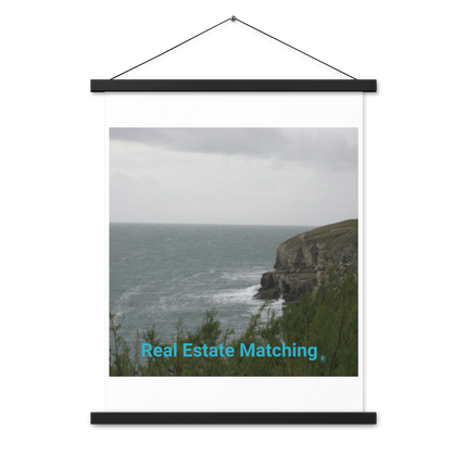 Seaside Serenity Poster with hangers with realestatematching without key Logo