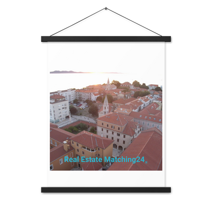 Roof Sunset View Poster with hangers with realestatematching24 without key Logo