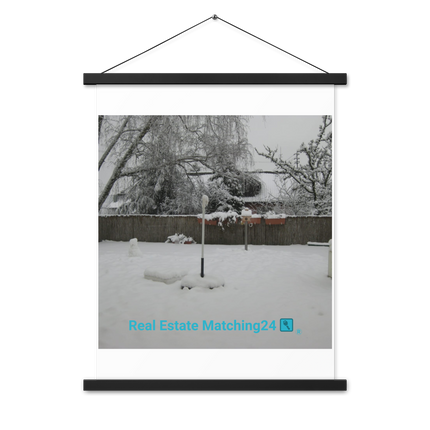 Winter Wonderland Poster with hangers with realestatematching24 with key Logo