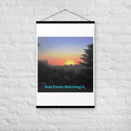 Beautiful Sunset Sinari Poster with hangers with realestatematching24 without key Logo