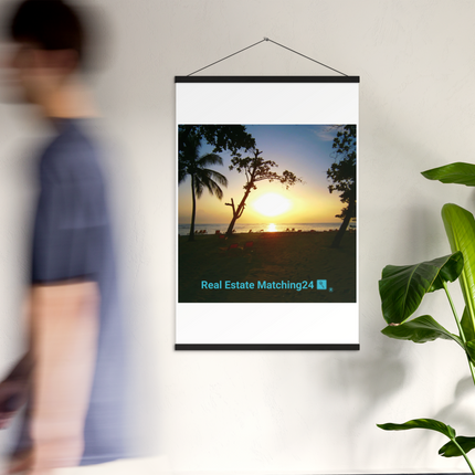 Beautiful Sea View Poster with hangers with realestatematching24 with key Logo