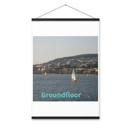 Beautiful River & Hills Sinari Poster with hangers with Groundfloor with House Logo