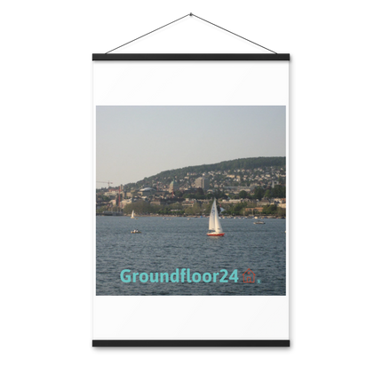 Beautiful River & Hills Sinari Poster with hangers with Groundfloor24 with House Logo