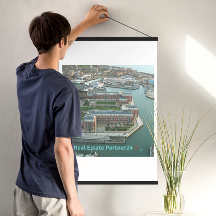 Nice City Poster with hangers with realestatepartner24 with house Logo