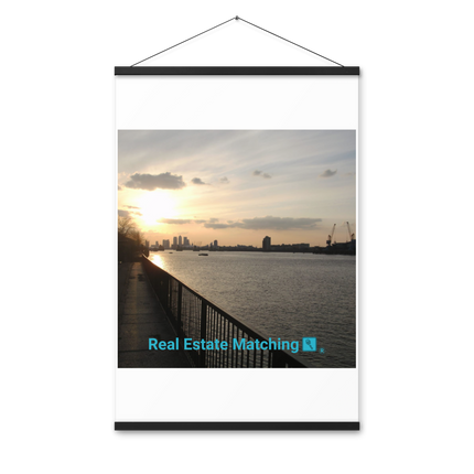 Awesome River View Poster with hangers with realestatematching with key Logo