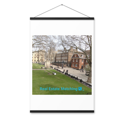 Beautiful Park Poster with hangers with realestatematching with key Logo