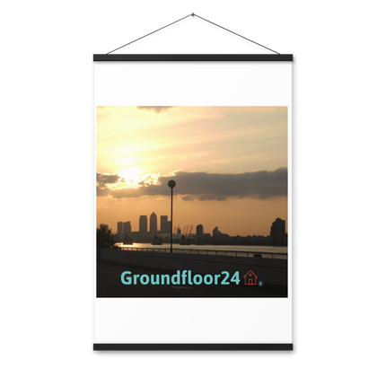 Majestic Sunset Poster with hangers with Groundfloor24 with House Logo