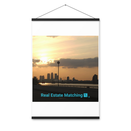 Majestic Sunset Poster with hangers with realestatematching with key Logo