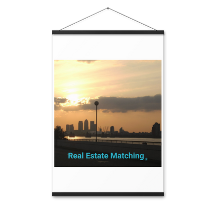 Majestic Sunset Poster with hangers with realestatematching without key Logo
