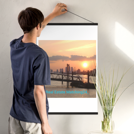 Evening Glow Poster with hangers with realestatematching24 without key Logo