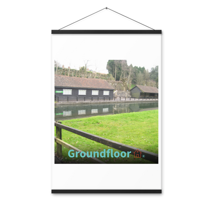 Lakeside Serenity Poster with hangers with Groundfloor with House Logo