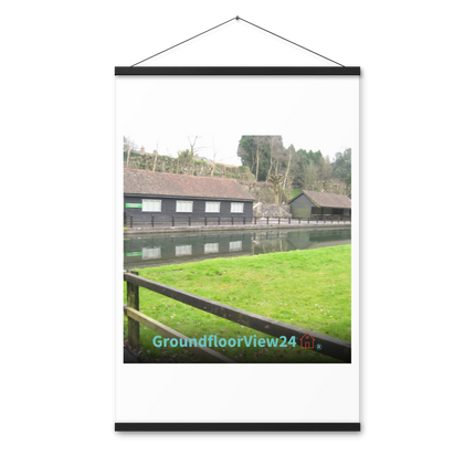 Lakeside Serenity Poster with hangers with groundfloorview24 with House Logo