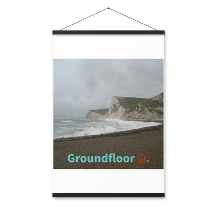 Waves and Sand Poster with hangers with Groundfloor with House Logo