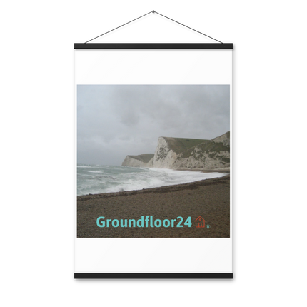 Waves and Sand Poster with hangers with Groundfloor24 with House Logo