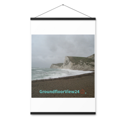 Waves and Sand Poster with hangers with groundfloorview24 with House Logo