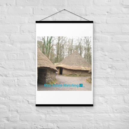 Village Charm Poster with hangers with realestatematching with key Logo