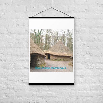 Village Charm Poster with hangers with realestatematching24 without key Logo
