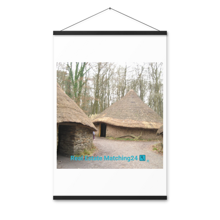 Village Charm Poster with hangers with realestatematching24 with key Logo