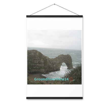 Coastal Escape Poster with hangers with groundfloorview24 with House Logo