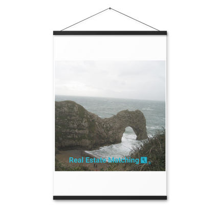 Coastal Escape Poster with hangers with realestatematching with key Logo