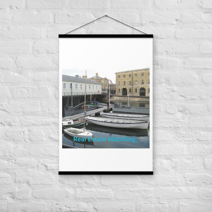 Boat on Water Poster with hangers realestatematching without key Logo