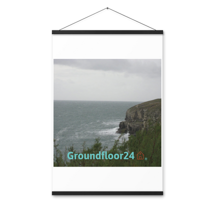 Seaside Serenity Poster with hangers with Groundfloor24 with House Logo